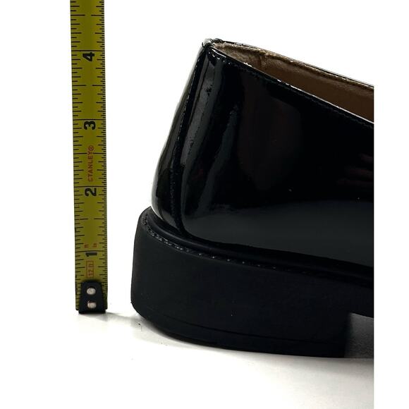 M By Bruno Magli Elle Black Patent Leather Platform Loafer Womens 8M New $350 - Picture 6 of 10